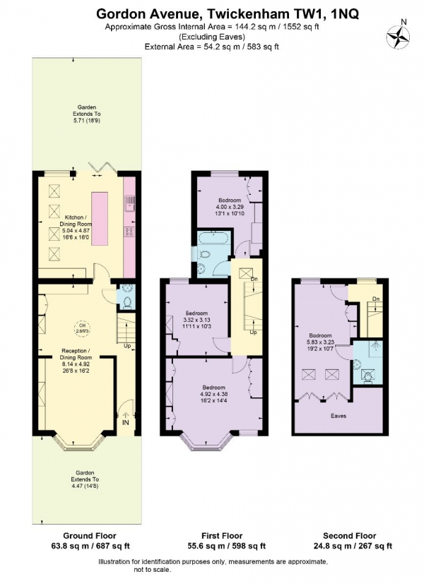 Floor Plan Image for 4 Bedroom Terraced House for Sale in Gordon Avenue, St Margaret's