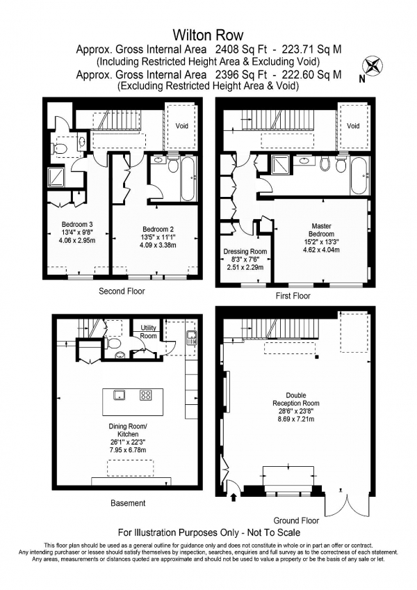 Floor Plan Image for 3 Bedroom Property to Rent in Wilton Row, London