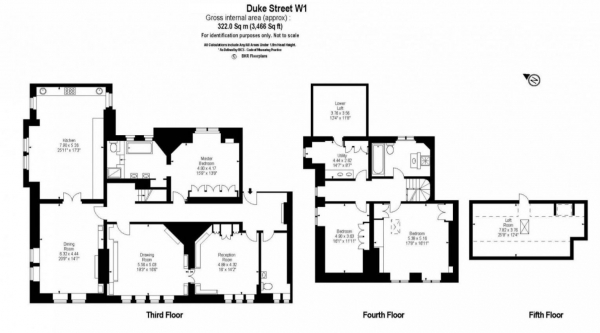 Floor Plan Image for 3 Bedroom Flat to Rent in Duke Street, London