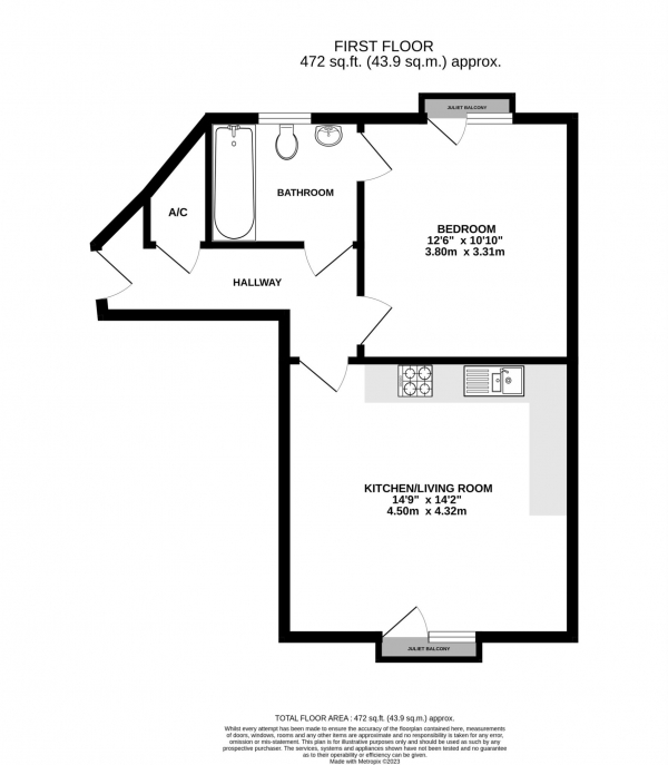 Floor Plan Image for 1 Bedroom Apartment for Sale in Ashdown House, Battle Square