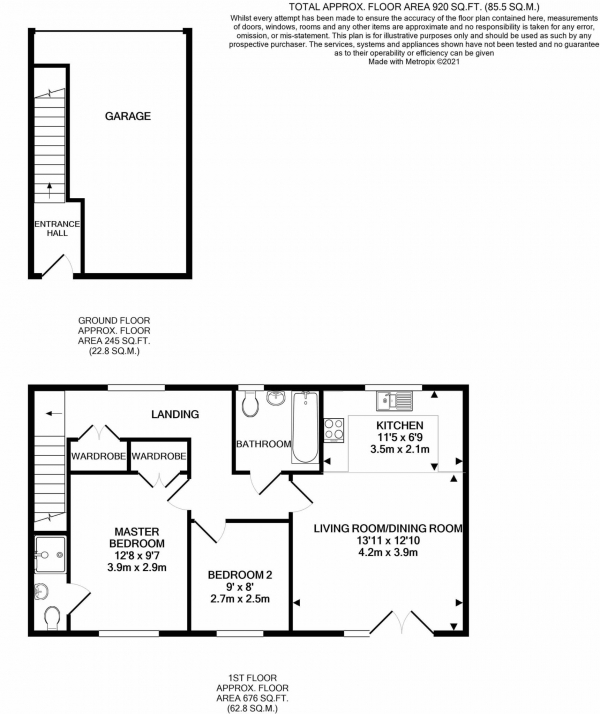 Floor Plan Image for 2 Bedroom Coach House for Sale in Alexander Turner Close, Reading