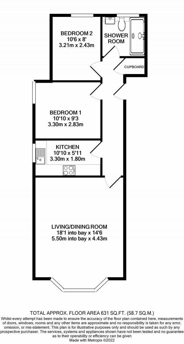 Floor Plan Image for 2 Bedroom Apartment for Sale in Priest Hill, Caversham