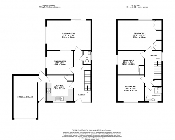 Floor Plan Image for 3 Bedroom Detached House for Sale in Farm Close, Purley on Thames, Reading