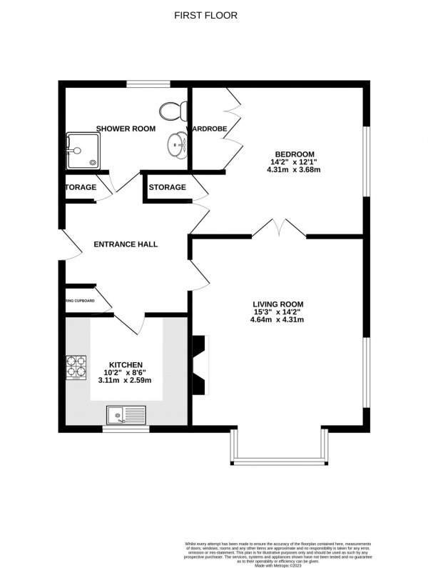 Floor Plan Image for 1 Bedroom Apartment for Sale in Woodrow Court, Caversham