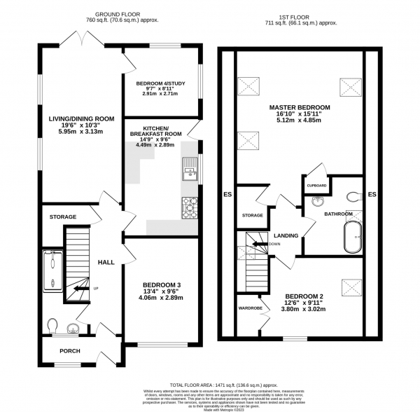 Floor Plan Image for 3 Bedroom Detached House for Sale in Bradley Road, Nuffield