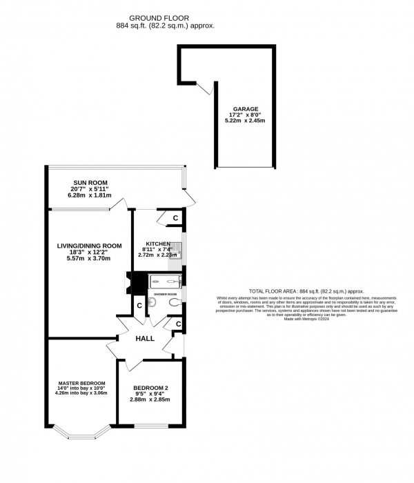 Floor Plan Image for 2 Bedroom Detached Bungalow for Sale in Hemdean Road, Caversham