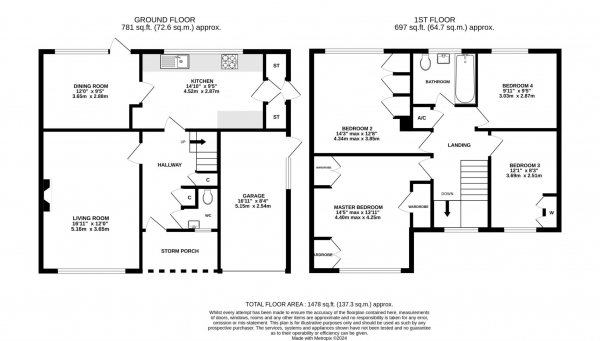 Floor Plan Image for 4 Bedroom Detached House for Sale in Tredegar Road, Emmer Green