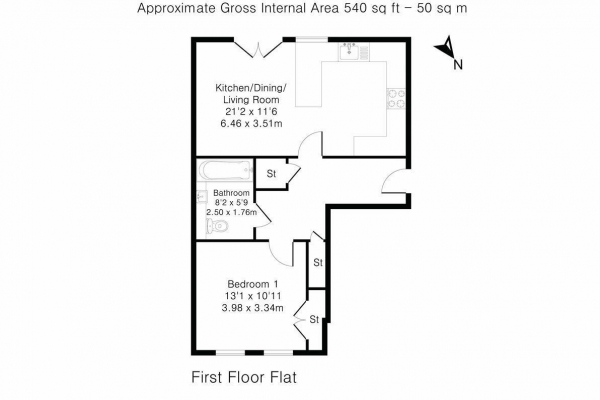 Floor Plan Image for 1 Bedroom Apartment for Sale in Gosbrook Road, Caversham