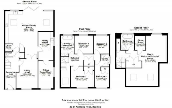 Floor Plan Image for 5 Bedroom Detached House for Sale in St. Andrews Road, Caversham Heights