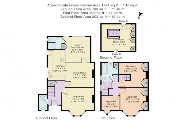 Floor Plan Image for 3 Bedroom Semi-Detached House for Sale in Chalgrove Way, Emmer Green