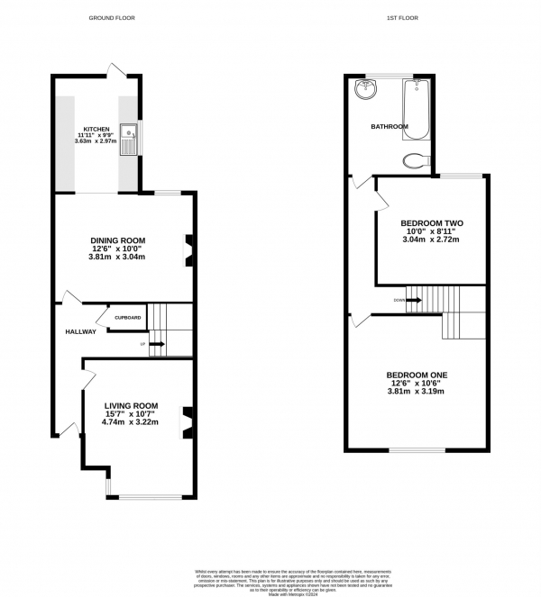 Floor Plan Image for 2 Bedroom Terraced House for Sale in Swansea Road, Reading