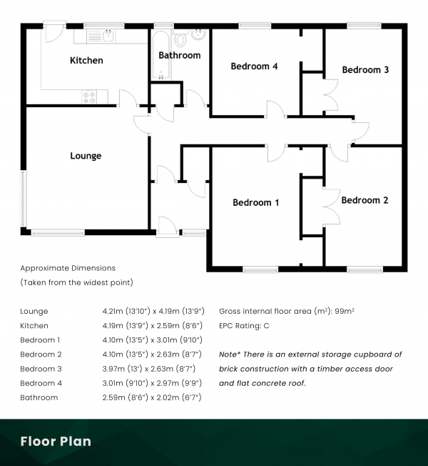 Floor Plan Image for 4 Bedroom Ground Flat for Sale in Harbour Court, Dunbar, East Lothian, EH42 1HU