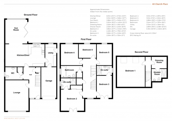 Floor Plan Image for 6 Bedroom Detached House for Sale in Church Place, Winchburgh, West Lothian, EH52 6UZ