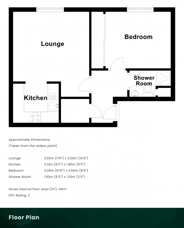 Floor Plan Image for 1 Bedroom Flat for Sale in Stephens Street, Inverness, Highland, IV2 3JP