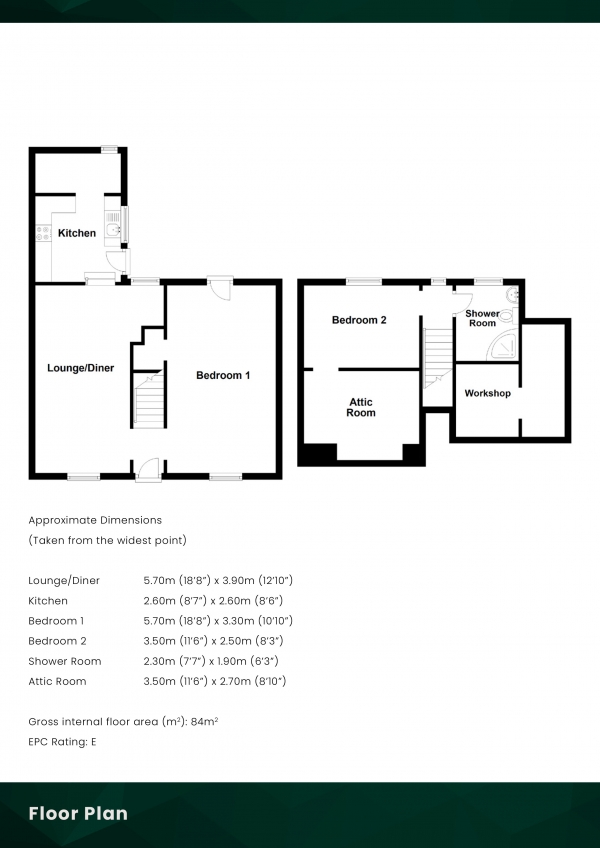 Floor Plan Image for 2 Bedroom Semi-Detached House for Sale in Prinlaws Road, Leslie, Fife, KY6 3BN