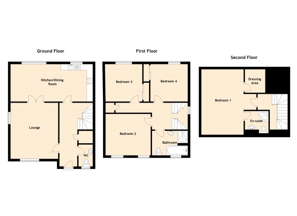 Floor Plan Image for 4 Bedroom Town House for Sale in Bowfield Hall, Bowfield Road, West Kilbride, North Ayrshire, KA23 9JZ