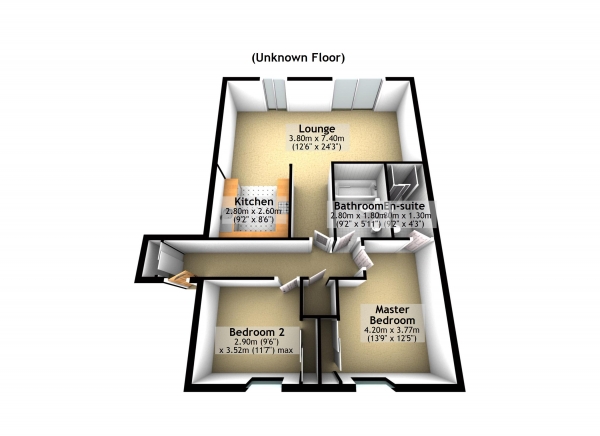 Floor Plan Image for 2 Bedroom Flat for Sale in Glasgow Harbour Terraces, Glasgow Harbour, Glasgow, G11 6BQ