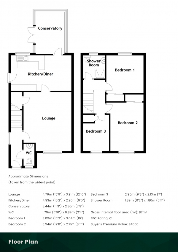 Floor Plan Image for 3 Bedroom Semi-Detached House for Sale in Blackchapel Close, Newcraighall, Edinburgh, EH15 3SL