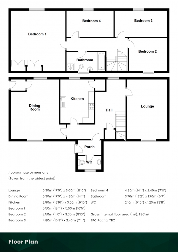 Floor Plan Image for 4 Bedroom Semi-Detached House for Sale in , Balvanich, Isle of Benbecula, HS7 5LU