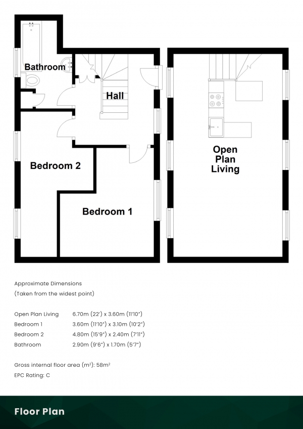 Floor Plan Image for 2 Bedroom Cottage for Sale in Alichmore Lane, Crieff, PH7 4HB