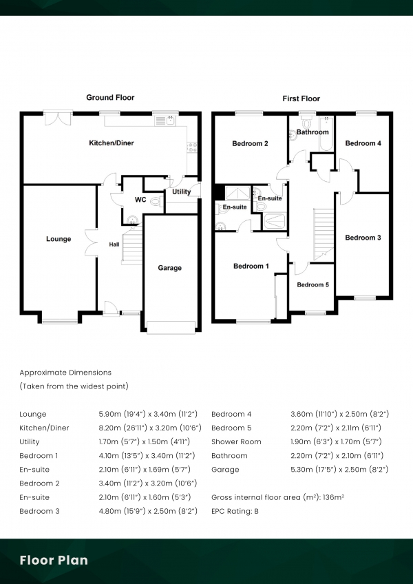 Floor Plan Image for 5 Bedroom Detached House for Sale in Skua Drive, Dalgety Bay, Fife, KY11 9GZ