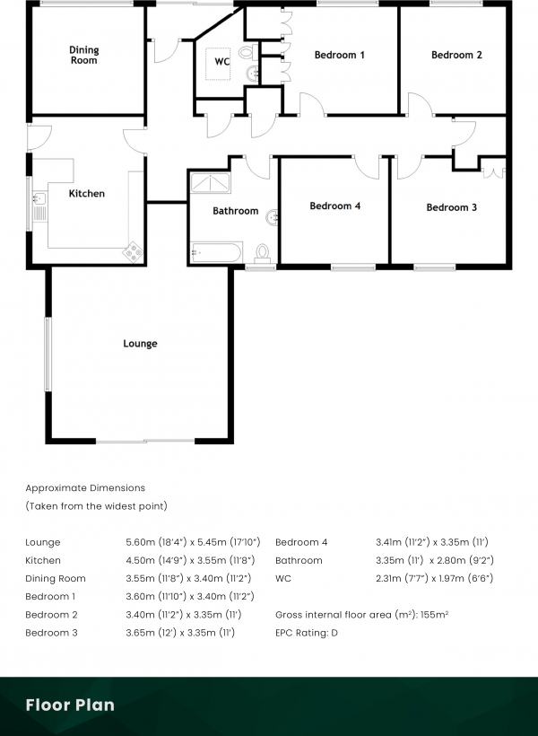 Floor Plan Image for 4 Bedroom Detached House for Sale in Crossdykes, Kirkintilloch, East Dunbartonshire, G66 3EU