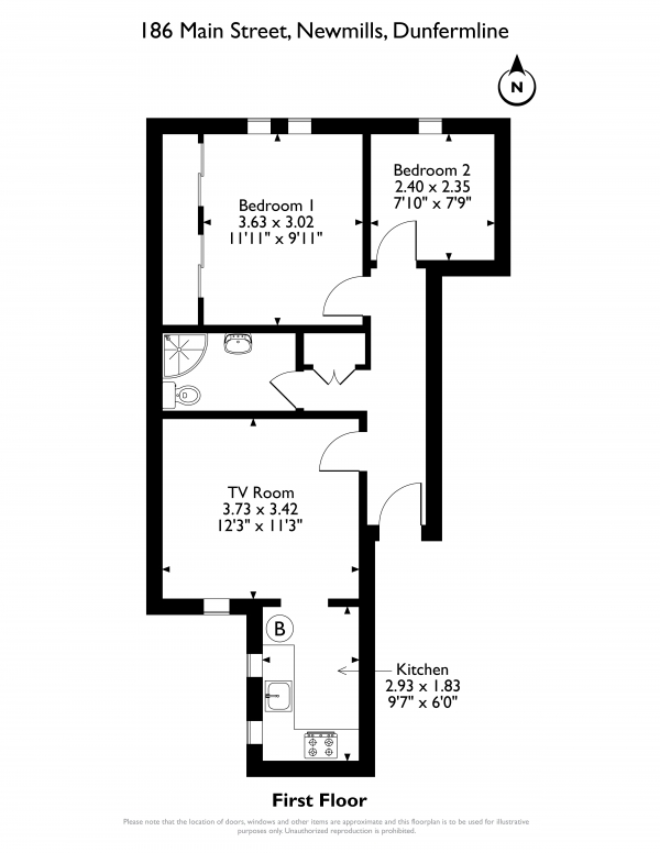 Floor Plan Image for 2 Bedroom Flat for Sale in Main Street, Newmills, Dunfermline, KY12 8SY