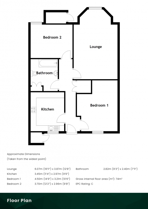 Floor Plan Image for 2 Bedroom Villa for Sale in Villa Road, South Queensferry, Edinburgh, EH30 9RF