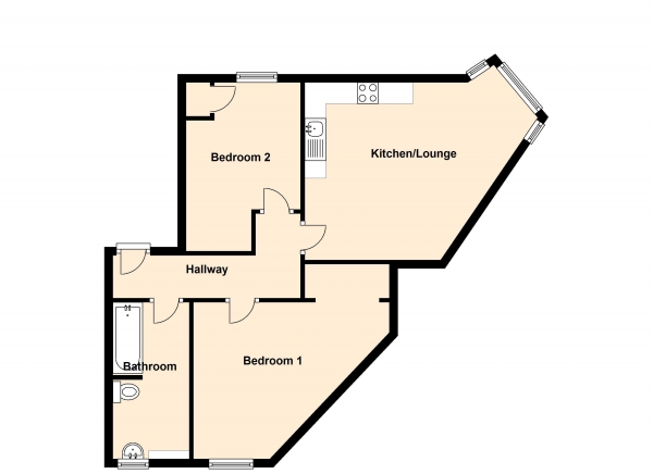 Floor Plan Image for 2 Bedroom Flat for Sale in 188 Strathmartine Road, Dundee, Angus, DD3 8DG