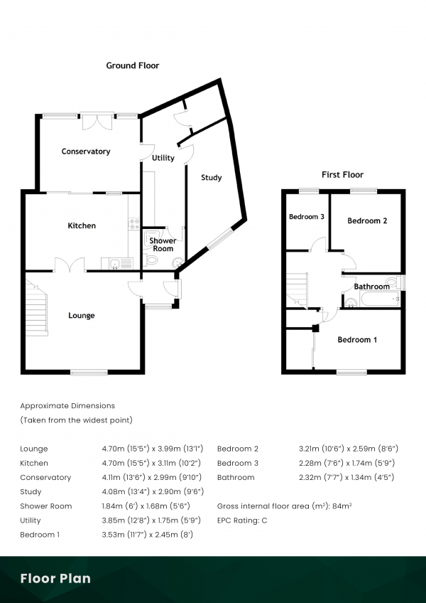 Floor Plan Image for 3 Bedroom Semi-Detached House for Sale in Redcraig Road, East Calder, Livingston, EH53 0QN