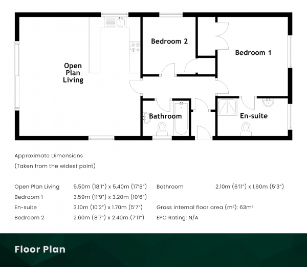 Floor Plan Image for 2 Bedroom Lodge for Sale in Invergarry Lodges, South Laggan, Spean Bridge, PH34 4EA