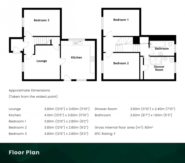 Floor Plan Image for 3 Bedroom Detached House for Sale in Achiltibuie, Ullapool, IV26 2YG