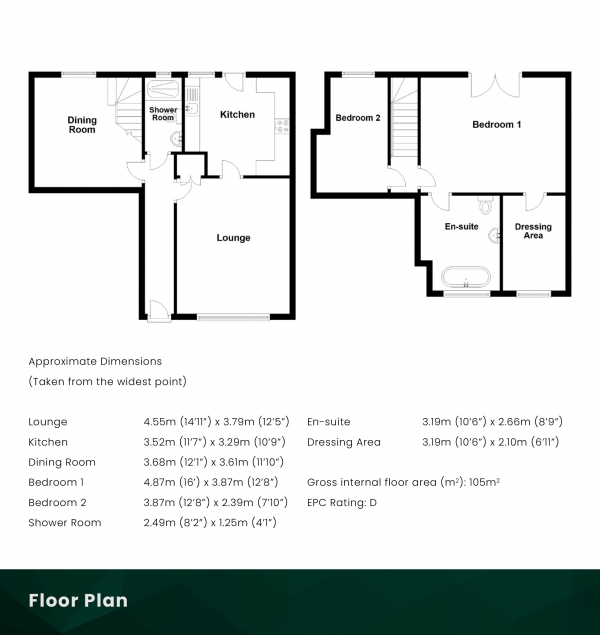 Floor Plan Image for 2 Bedroom Terraced House for Sale in Craigrigg Cottages, Westfield, Bathgate, EH48 3DH