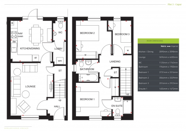 Floor Plan Image for 3 Bedroom Detached House for Sale in Cupar Boreland Avenue, Kirkcaldy, KY1 2BN