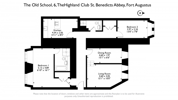 Floor Plan Image for 2 Bedroom Apartment for Sale in Highland Club, Fort Augustus, PH32 4BJ