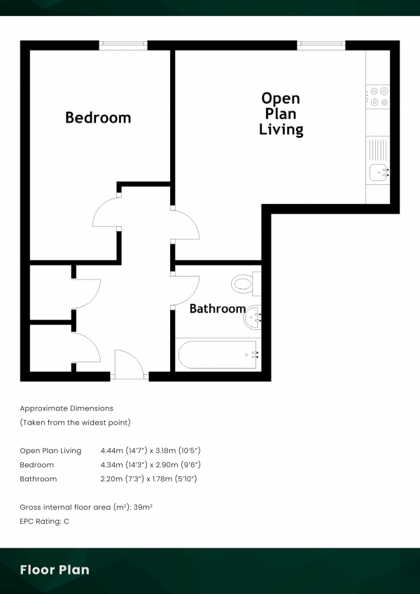 Floor Plan Image for 1 Bedroom Flat for Sale in Constitution Street, The Shore, Edinburgh, EH6 7AE