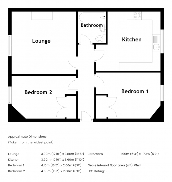 Floor Plan Image for 2 Bedroom Flat for Sale in Richmond Terrace, Aberdeen, AB25 2RL