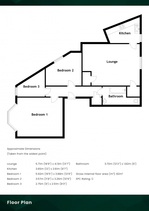 Floor Plan Image for 3 Bedroom Flat for Sale in Craighall Road, Edinburgh, EH6 4RU