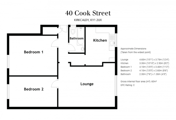 Floor Plan Image for 2 Bedroom Villa for Sale in Cook Street, Kirkcaldy, KY1 2UX