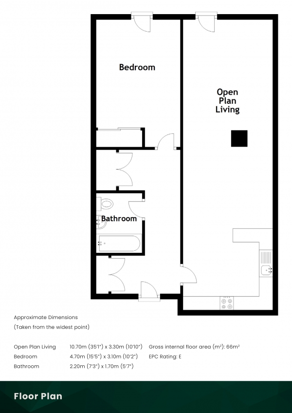 Floor Plan Image for 1 Bedroom Flat for Sale in Maberly Street, Aberdeen, AB25 1NL