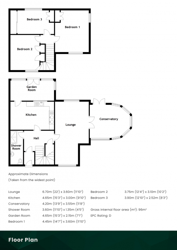 Floor Plan for 3 Bedroom Semi-Detached House for Sale in 53 Station Park, Lower Largo, Leven, Fife, KY8 6DW, KY8, 6DW - Offers Over &pound210,000