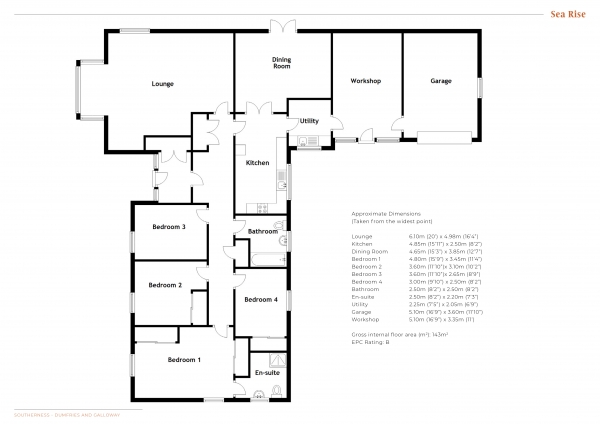 Floor Plan Image for 4 Bedroom Bungalow for Sale in , Gillfoot, Southerness, Dumfries and Galloway, DG2 8AY