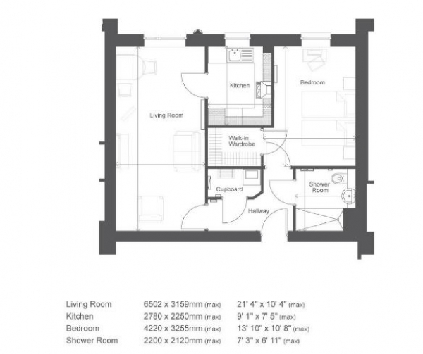 Floor Plan Image for 1 Bedroom Flat for Sale in Heugh Road, North Berwick, East Lothian, EH39 5QF