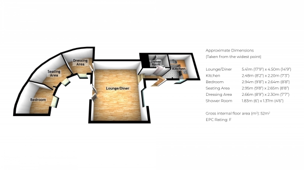 Floor Plan Image for 1 Bedroom Flat for Sale in Dundas Street, Edinburgh, EH3 5DT