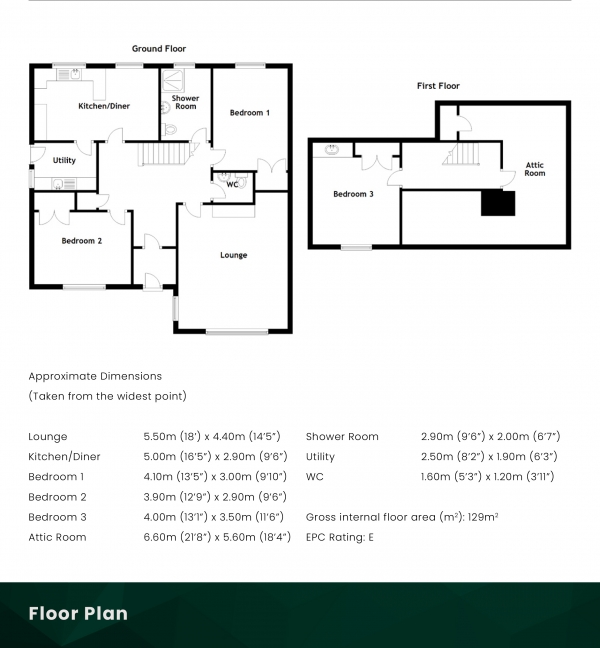 Floor Plan Image for 3 Bedroom Detached House for Sale in South Street, Grantown on Spey, PH26 3JA