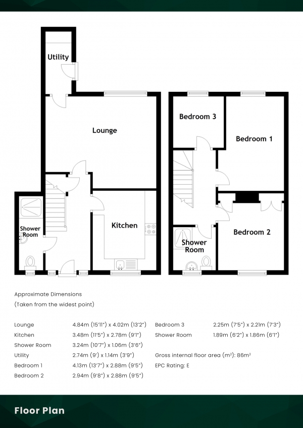 Floor Plan Image for 3 Bedroom End of Terrace House for Sale in South Seton Park, Port Seton, East Lothian, EH32 0BQ