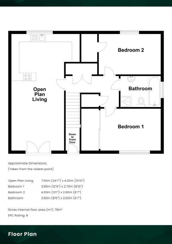 Floor Plan Image for 2 Bedroom Villa for Sale in Maxwell Street, Fochabers, Moray, IV32 7DE