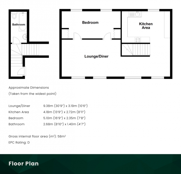 Floor Plan Image for 1 Bedroom Mews for Sale in Northumberland Street South East Lane, New Town, Edinburgh, EH3 6LP