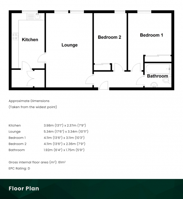 Floor Plan Image for 2 Bedroom Ground Flat for Sale in Duddingston Mills, Edinburgh, EH8 7TU