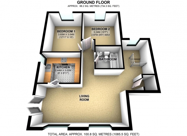 Floor Plan Image for 2 Bedroom Maisonette for Sale in Seechfield, Quainton